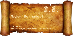 Májer Bernadett névjegykártya